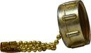 30142 (30-142) Midland Garden Hose Cap with Chain - 3/4" Female GHT with 12" Chain - Zinc Die Cast