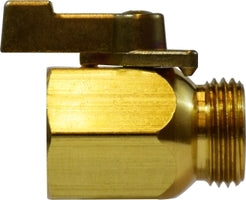 30162 (30-162) Midland Garden Hose Valve - One way Ball Valve - 3/4" Female Pipe NPTF x 3/4" Male GHT - Brass