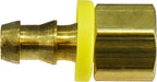 30399 (30-399) Midland Push On Hose Barb Fitting - Rigid Female Adapter - 3/4" Hose ID x 1/2" Female NPTF - Brass