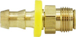 30284 (30-284) Midland Push On Hose Barb - Inverted Flare Male Swivel - 1/2-20 UNF Thread - 3/8" Hose ID x 5/16" Male Inverted Flare - Brass