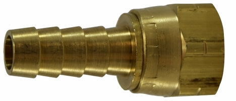 30295 (30-295) Midland Female 45° Flare Swivel Hose Barb Crimp Style - 3/16" Hose ID x 3/8" Female 45° Flare - Brass