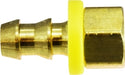 30316 (30-316) Midland Push On Hose Barb - Inverted Flare Female Adapter - 5/16" Hose ID x 5/16" Female Inverted Flare - Brass