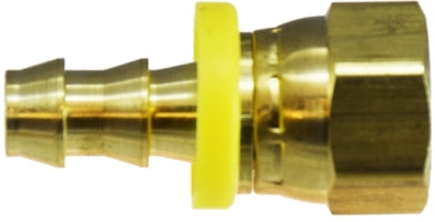 30346 (30-346) Midland Push On Hose Barb - Female Ballseat Swivel - 1/2" Hose ID x 1/2" Female NPSM - Brass