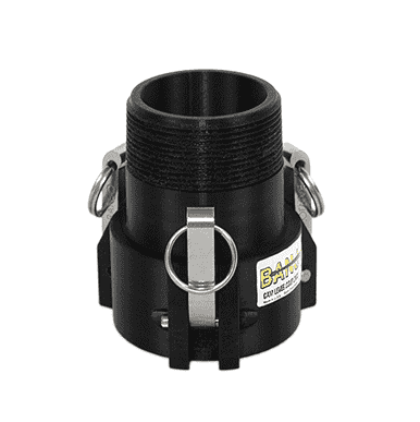 303B Banjo Polypropylene Cam Lever Coupling - Part B - 3" Female Coupler x 3" Extended Male NPT - 75 PSI - Gasket: EPDM