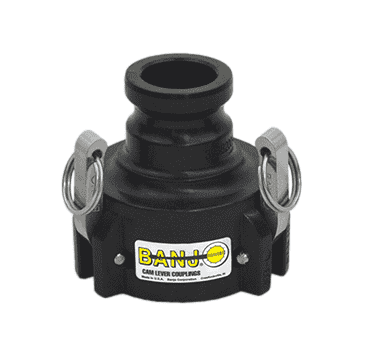 303B200A Banjo Polypropylene Locking Cam Lever Coupling - Part A - 3" Female Coupler with 3 Arms x 2" Male Adapter - 75 PSI - Gasket: EPDM