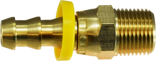 30422 (30422) Midland Push-On Fitting - Male Swivel - 1/4" Hose ID x 1/8" Male NPTF - Brass