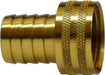 30464 Midland Garden Hose Fitting - Female Swivel Only (Short Shank Knurled Nut) - 1/4" Hose Barb x 3/4" Female GHT - Brass