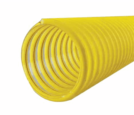 3050-0300-100 by Jason Industrial | 3050 Series | Gasoline & Alternative Fuel Vapor Recovery Hose | S-omega | 8 PSI | 3" ID | 3.54" OD | Yellow/Clear | Polyurethane | 100ft