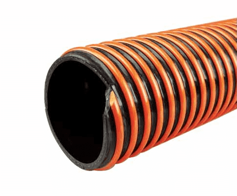 3058-0200-100 by Jason Industrial | 3058 Series | Drop Hose for Suction & Delivery of Gasoline | S-omega | 70 PSI | 2" ID | 2.68" OD | Orange/Black | NBR/PVC | 100ft