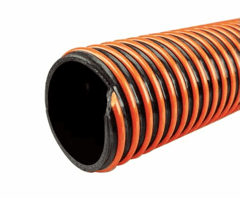 3058-0400-100 by Jason Industrial | 3058 Series | Drop Hose for Suction & Delivery of Gasoline | S-omega | 65 PSI | 4" ID | 4.80" OD | Orange/Black | NBR/PVC | 100ft