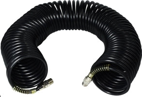 307031 (307-031) Midland Nylon Pneumatic Coil Air Hose - 1/4" MPT Fittings - Black - 50ft