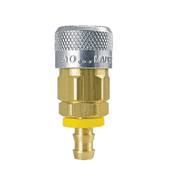 310-1814 ZSi-Foster Quick Disconnect 310 Series 3/8" Automatic Socket - 1/2" ID - Push-On Hose Stem - Brass/Steel