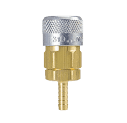 310-4904 ZSi-Foster Quick Disconnect 310 Series 3/8" Automatic Socket - 1/2" ID - Hose Stem - Brass/Steel