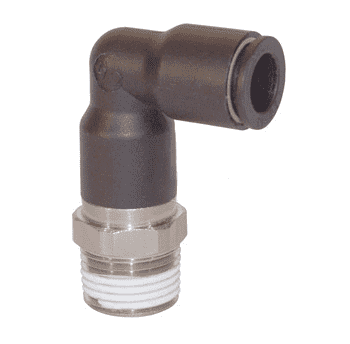 31296018 Legris Nylon/Nickel-Plated Brass Push-In Fitting - Extended Male Swivel Elbow - 3/8" Tube OD x 3/8" Male NPT (Pack of 10)
