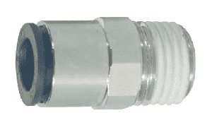 31750813 Dixon Nickel-Plated Brass Metric Push-In Fitting - Male Connector - 8mm Tube OD x 1/4" Male BSPT (Pack of 10)