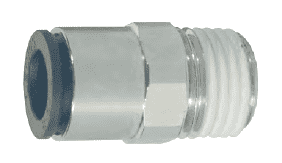 31756014 Legris Nylon/Nickel-Plated Brass Push-In Fitting - Male Connector - 3/8" Tube OD x 1/4" Male NPT