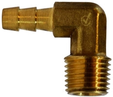 707020-0604 Midland Lead Free Hose Barb Fitting - Forged 90° Elbow - 3/8" Hose ID x 1/4" Male NPTF - Brass