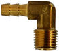 707020-0806 Midland Lead Free Hose Barb Fitting - Forged 90° Elbow - 1/2" Hose ID x 3/8" Male NPTF - Brass