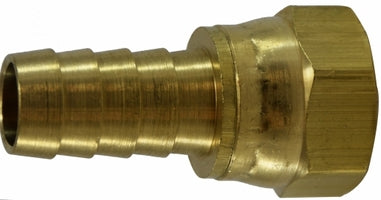 32394 (32-394) Midland Dual 45°/ 37° Flare Swivel Hose Barb (Crimp Style) - 5/8" Hose ID x 5/8" Female Flare Swivel - Brass