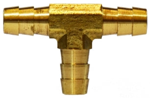 32350 (32-350) Midland Hose Barb Tee - 1/4" Hose ID x 1/4" Hose ID x 1/8" Hose ID - Brass