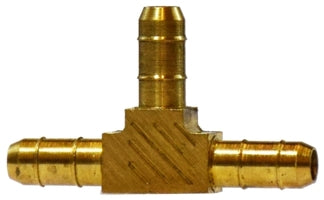 32159 (32-159) Midland Barb for Plastic Tubing - Union Tee - 1/4" Tube OD - Brass