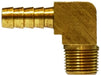 32039B (32-039B) Midland Barstock Hose Barb 90° Elbow - 1/4" Hose ID x 1/4" Male NPTF - Brass