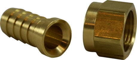 32107 (32-107) Midland Dual 45°/ 37° Flare Swivel Hose Barb - 3/16" Hose ID x 1/4" Female Flare Swivel - Brass