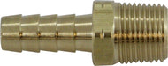 32450 (32-450) Midland Male Rigid BSPT Barb Adapter - 1/4" Hose ID x 1/8" Male BSPT - Brass