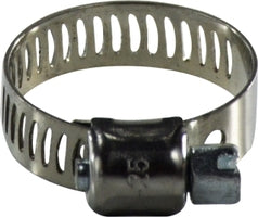 325020 (325-020) Midland Metal Hose Miniature Worm Gear Clamp - 325 Series - 5/16" Width - ID Range: 7/8" to 1-3/4" - 301 Stainless Steel Band / Carbon Steel Screw