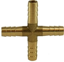 32608 (32-608) Midland Hose Barb Cross - 1/4" Hose ID - Brass