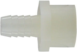 33058W (33-058W) Midland Plastic Pipe Fitting - Female Adapter - 3/8" Hose Barb x 1/4" Female Pipe - White Nylon