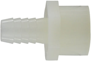 33060W (33-060W) Midland Plastic Pipe Fitting - Female Adapter - 3/8" Hose Barb x 1/2" Female Pipe - White Nylon