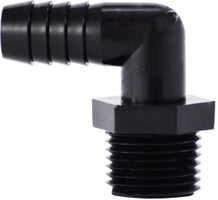 33314B (33-314B) Midland Plastic Pipe Fitting - 90° Male Elbow - 3/4" Hose Barb x 3/4" Male Pipe - Black Polyethylene