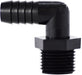 33308B (33-008B) Midland Plastic Pipe Fitting - 90° Male Elbow - 3/16" Hose Barb x 1/8" Male Pipe - Black Polyethylene