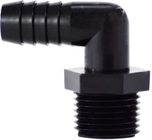 33039B (33-039B) Midland Plastic Pipe Fitting - 90° Male Elbow - 1/4" Hose Barb x 1/4" Male Pipe - Black Polyethylene