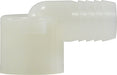 33345W (33-345W) Midland Plastic Pipe Fitting - 90° Female Elbow - 3/4" Hose ID x 1/2" Female Pipe - White Nylon