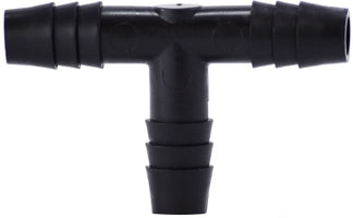 33436B (33-436B) Midland Plastic Barb Fitting - Tee - 5/8" Hose Barb x 5/8" Hose Barb x 5/8" Hose Barb - Black Polyethylene