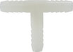 33415W (33-415W) Midland Plastic Barb Fitting - Tee - 1/8" Hose Barb x 1/8" Hose Barb x 1/8" Hose Barb - White Nylon