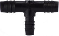 33430B (33-430B) Midland Plastic Pipe Fitting - Reducing Tee - 1/2" Hose Barb x 1/2" Hose Barb x 3/8" Hose Barb (Branch) - Black Polyethylene