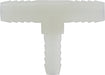 33432W (33-432W) Midland Plastic Pipe Fitting - Reducing Tee - 3/8" Hose Barb x 3/8" Hose Barb x 1/2" Hose Barb (Branch) - White Nylon