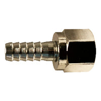 34501 Midland Beverage Fitting - Swivel Nut Set - 1/4" Hose ID x 1/4" Female Flare - 304 Stainless Steel Stem / Chrome Plated Brass Nut