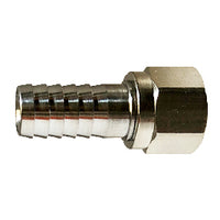 34510 Midland Beverage Fitting - One Piece Swivel Barb - 3/16" Hose ID x 1/4" Female Flare Swivel - 304 Stainless Steel