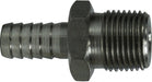 34592 (34-592) Midland Beverage Fitting - Barb to Male Pipe Adapter - 3/8" Hose ID x 3/8" Male Pipe - Stainless Steel