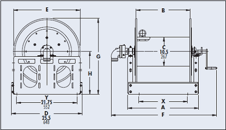 3528-25-26 by Hannay | #35-28 | 3500 Series | Manual Rewind Reel