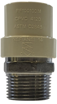 35414SS Midland Transition Fitting (Lead Free) - CPVC Male Adapter - 3/4" CPVC x 3/4" Male Pipe - Stainless Steel