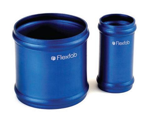 DEA-36519-1750 FlexFab Series 36519 Beaded Connector - 1.75" OD - Blue - 3"