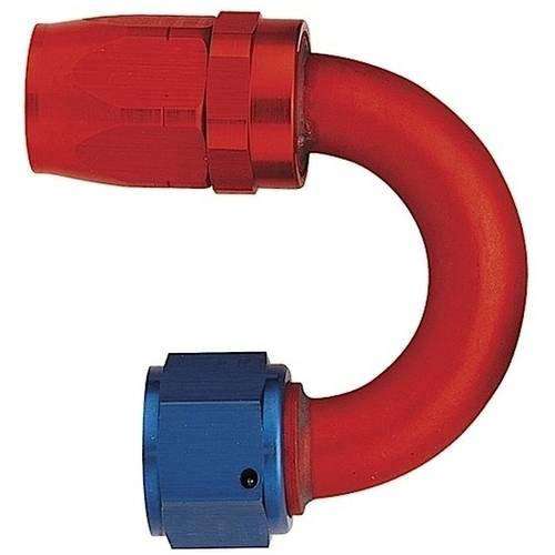 FBM4063 (FCM4063) Eaton Aeroquip® -08 Reusable S.A.E. 37° (JIC/AN) Swivel 180° Elbow Fitting - Red/Blue Anodized Aluminum