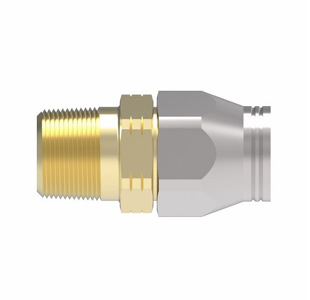 38-190628-24-24 Aeroquip by Danfoss | Male Pipe Super Gem PTFE Reusable Hose Fitting | -24 Male Pipe x -24 Reusable Hose End | Steel & Brass