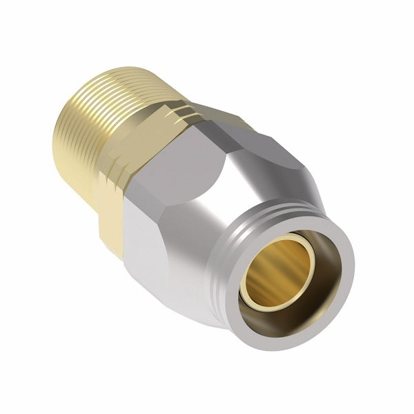 38-190628-6-8 Aeroquip by Danfoss | Male Pipe Super Gem PTFE Reusable Hose Fitting | -06 Male Pipe x -08 Reusable Hose End | Steel & Brass