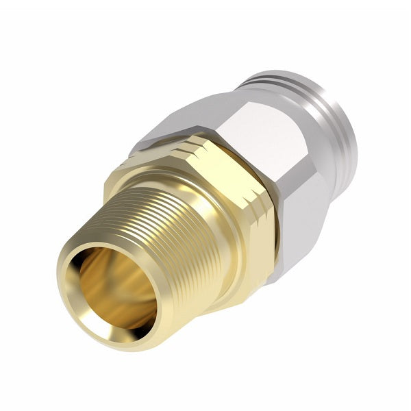 38-190628-24-24 Aeroquip by Danfoss | Male Pipe Super Gem PTFE Reusable Hose Fitting | -24 Male Pipe x -24 Reusable Hose End | Steel & Brass